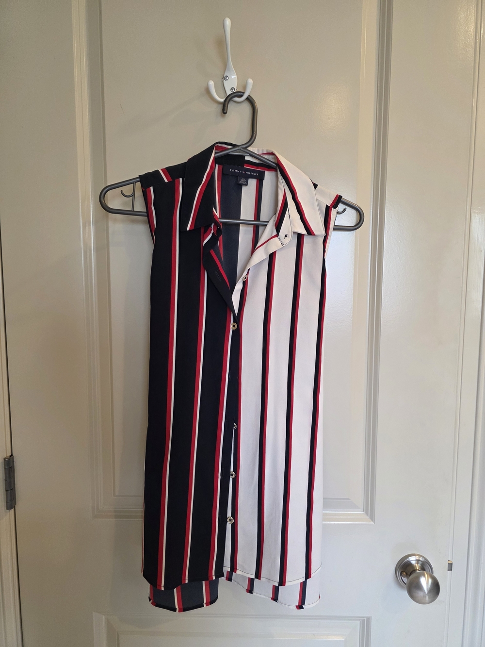 Tommy Hilfiger Red, Navy & White Striped Shirt